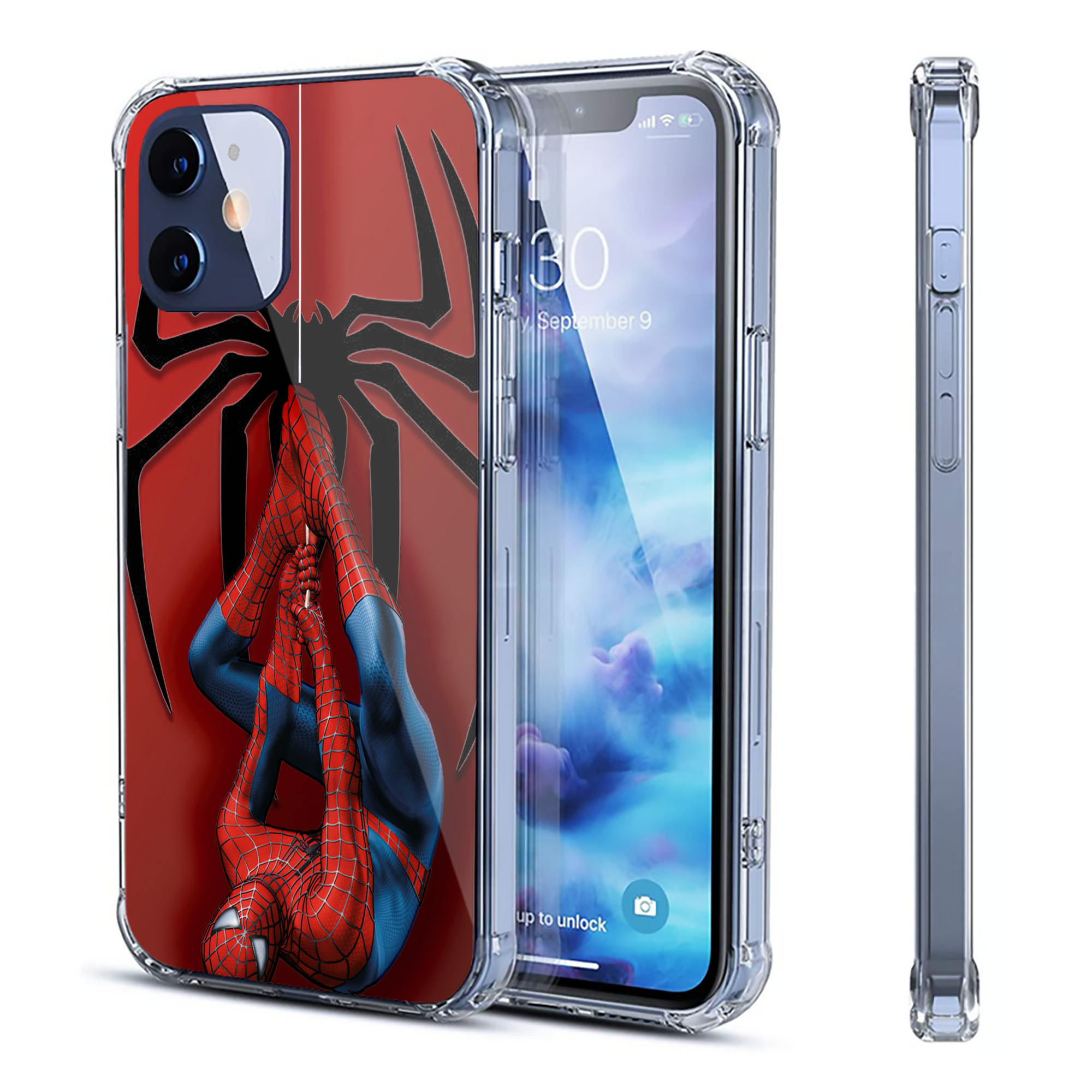 （画像用） Spider Man スパイダーマン 【iPhone 12シリーズ対応】透明スマホケース（クリアソフトケース）